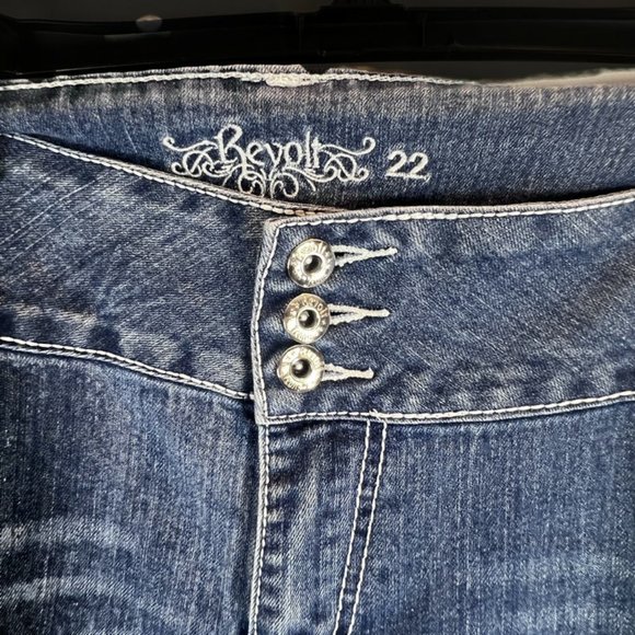 Revolt Bootcut Jeans Womens Plus 22W Blue Denim Plus Size - Picture 5 of 5